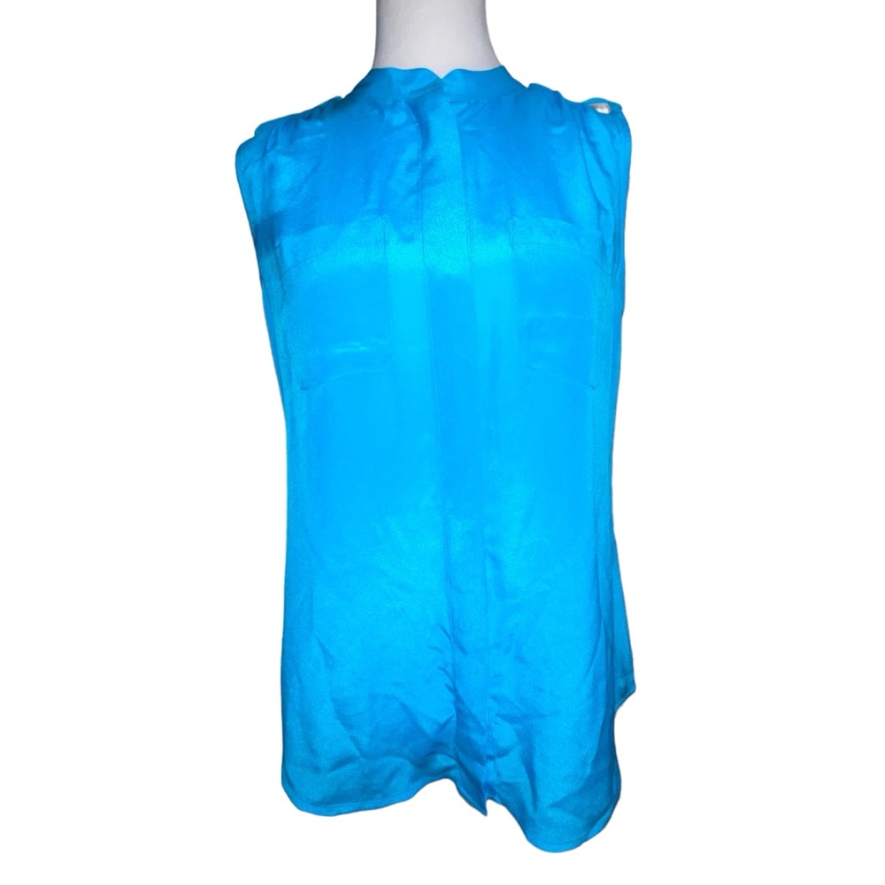 Banana Republic. 100% SILK Turquoise blouse. Sz 6. Excellent Condition 💎💙💎💙 - Picture 3 of 16